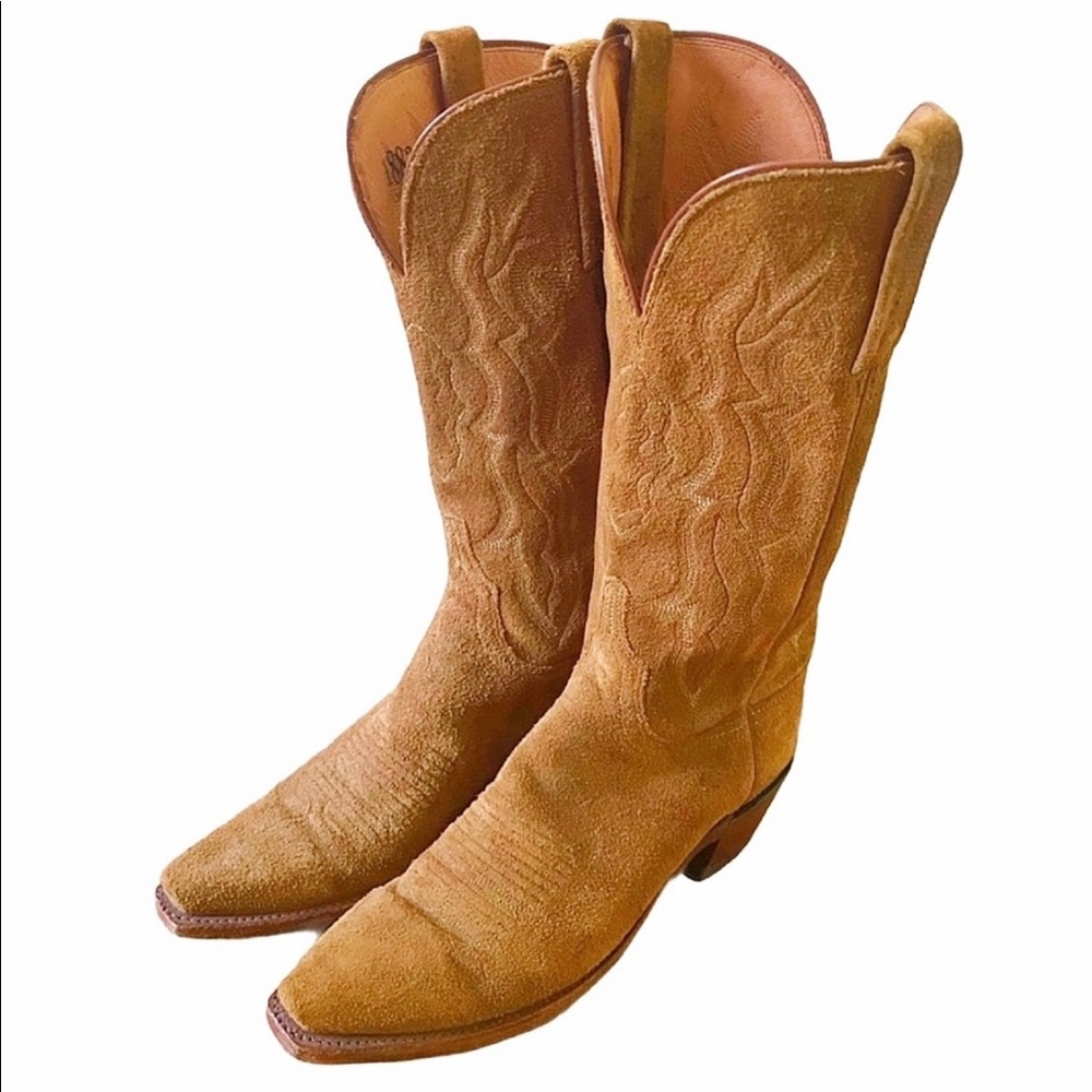 1883 Lucchese Mad Dog Tan Suede Boots Size 7